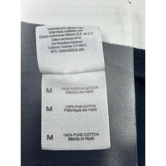 Gildan Medium Blue Ultra Cotton Tee Vail Logo Comfy Casual Shirt 66e - Picture 4 of 6